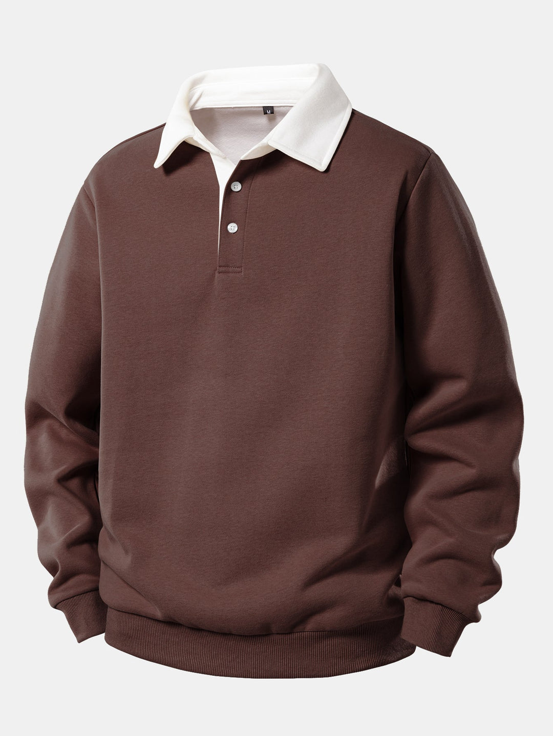 Contrast Polo Collar Sweatshirt