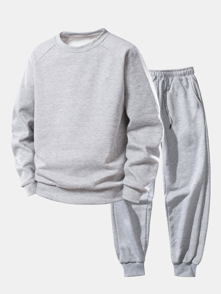 Basic Crew Neck Sweatshirt & Jogger Pants