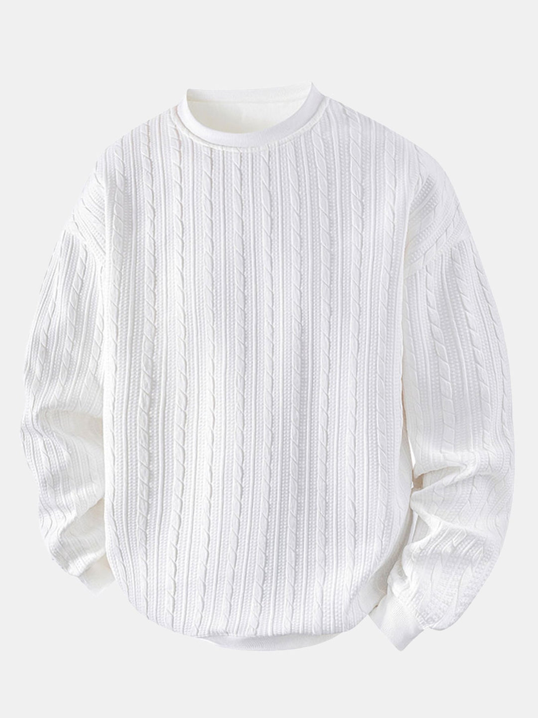 Relax Fit Twist Jacquard Crew Neck Sweatshirt & Twisted Jacquard Straight Leg Pants