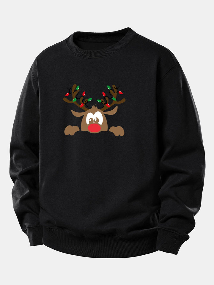 Christmas Reindeer Print Relax Fit Sweatshirt