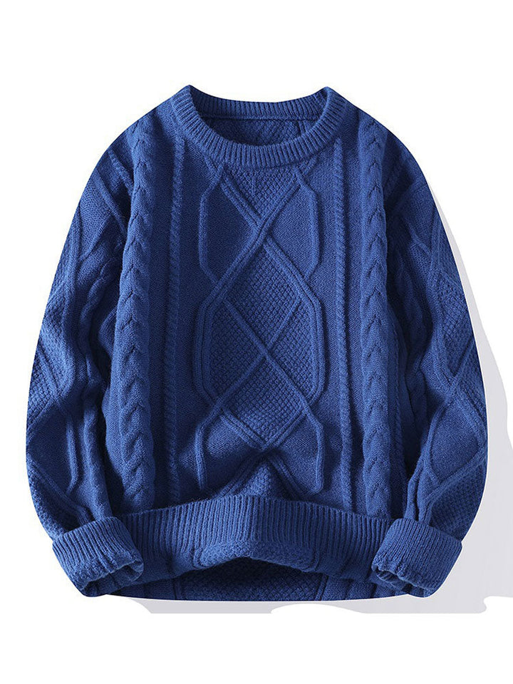 Twist Jacquard Crew Neck Sweater