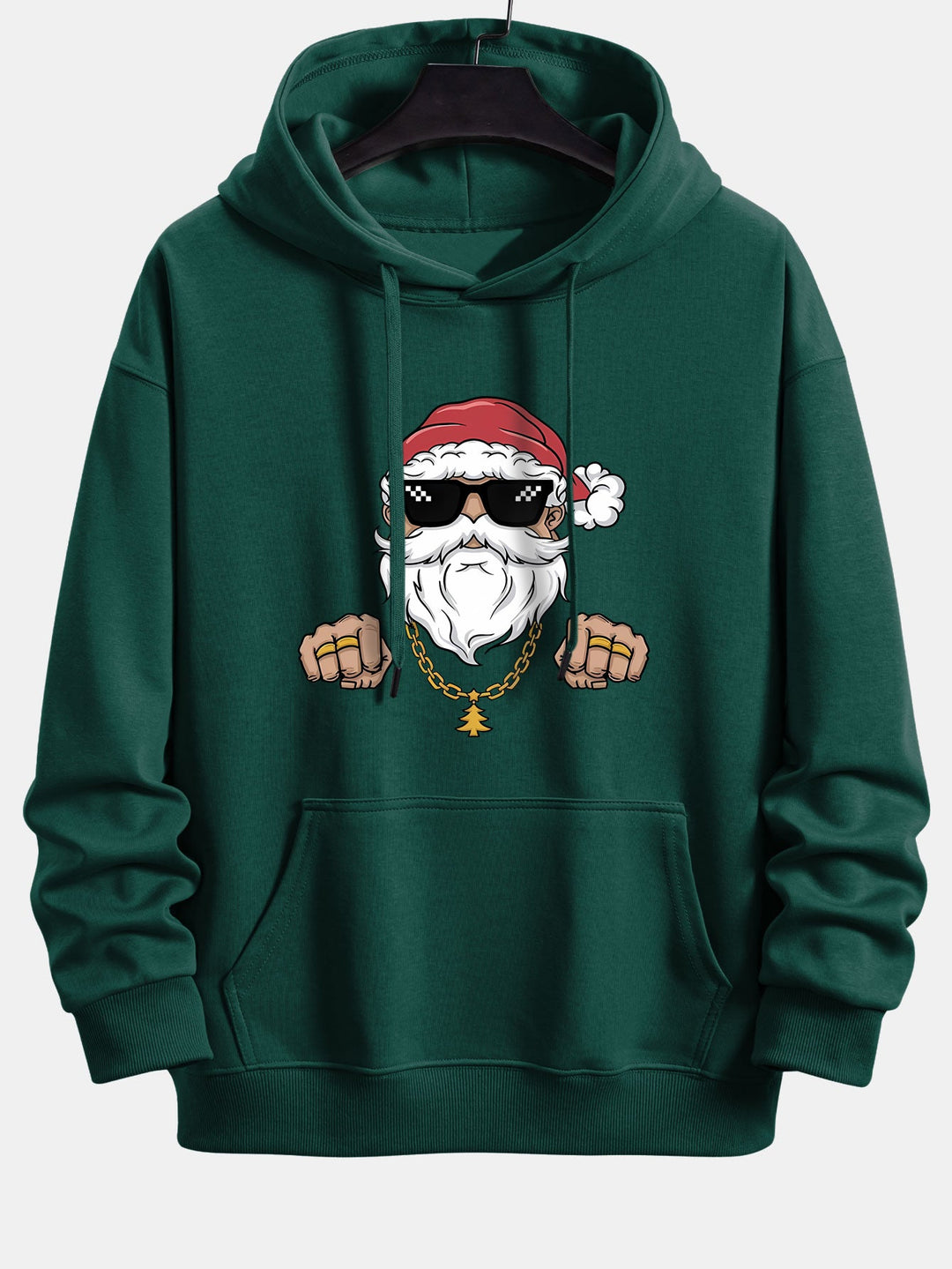Hip Hop Santa Claus Print Relax Fit Hoodie