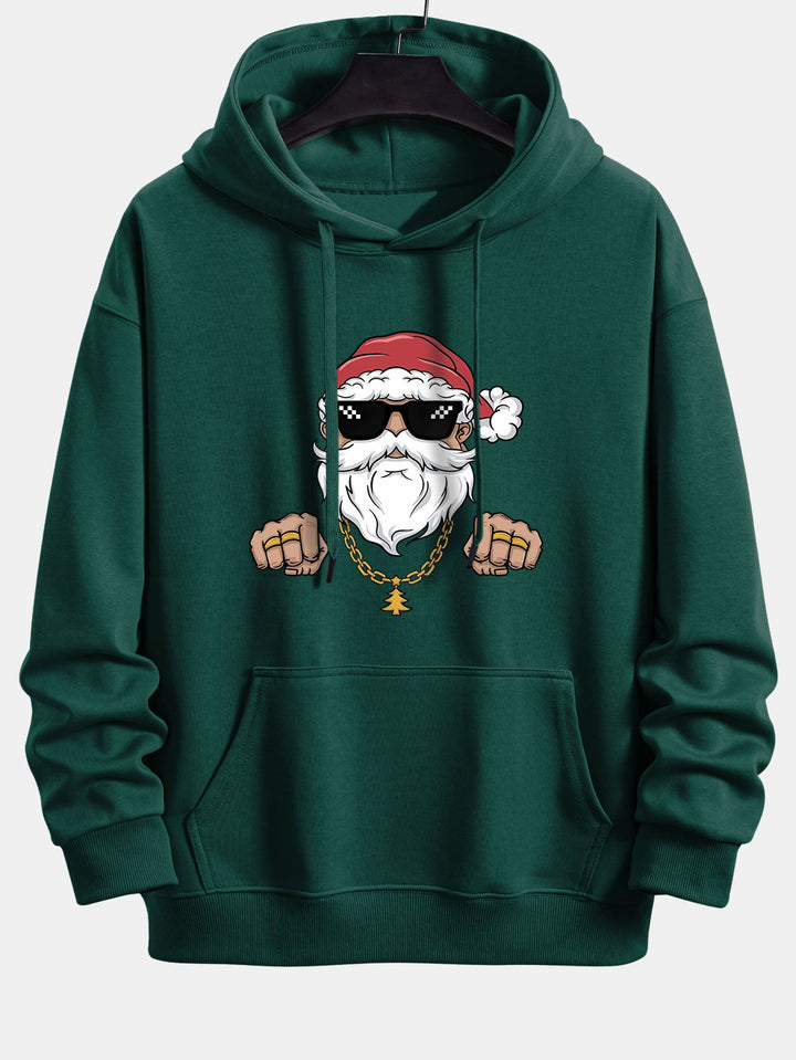 Hip Hop Santa Claus Print Relax Fit Hoodie