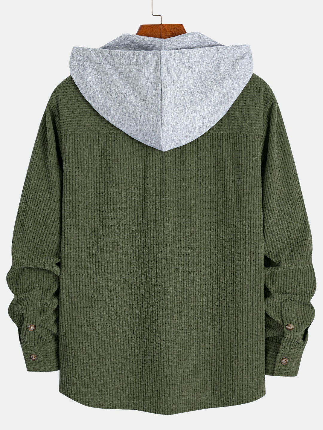 Waffle Corduroy Hooded Shirt