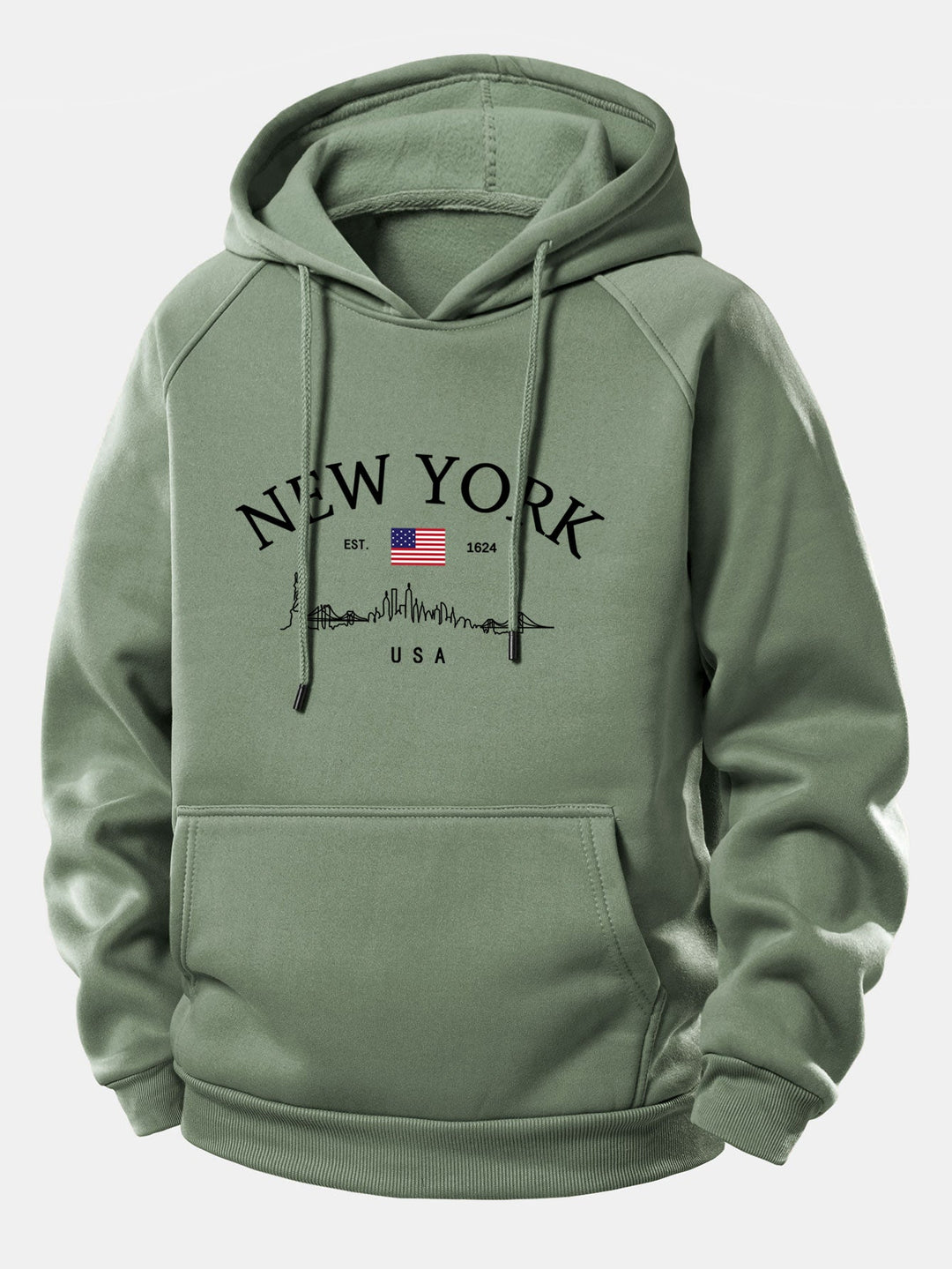 New York Print Drawstring Hoodie