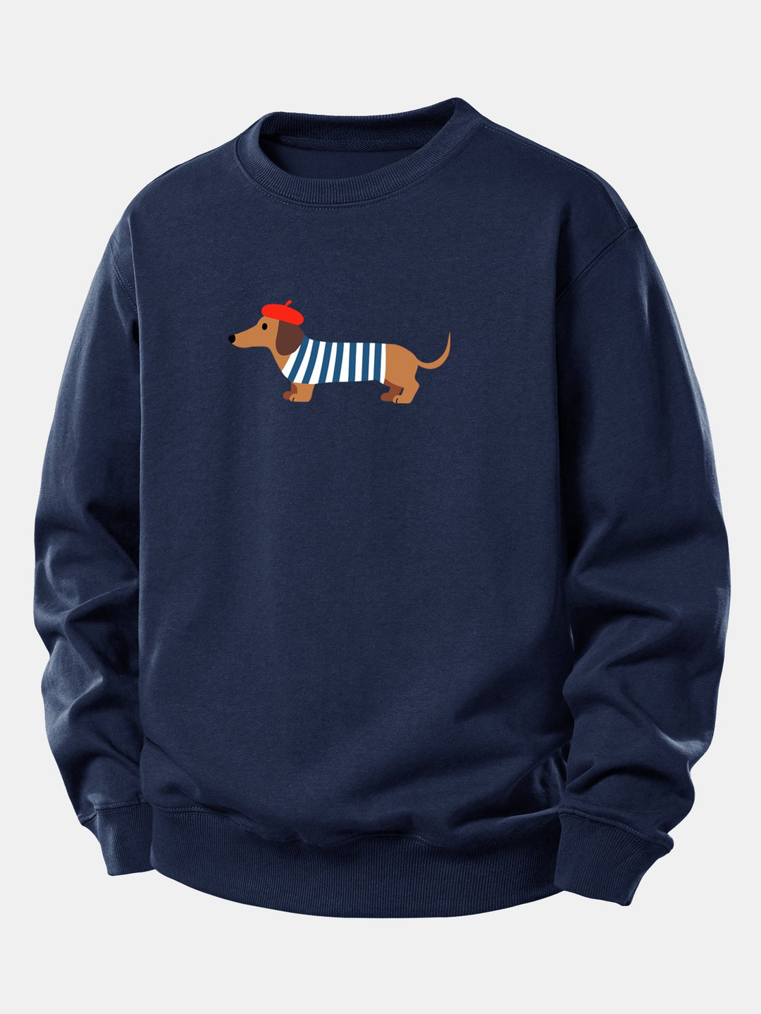 French Dachshund Print Relax Fit Sweatshirt