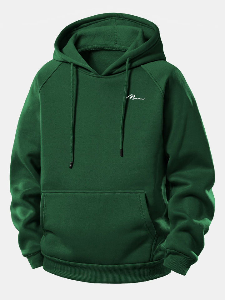 Men Print Drawstring Hoodie
