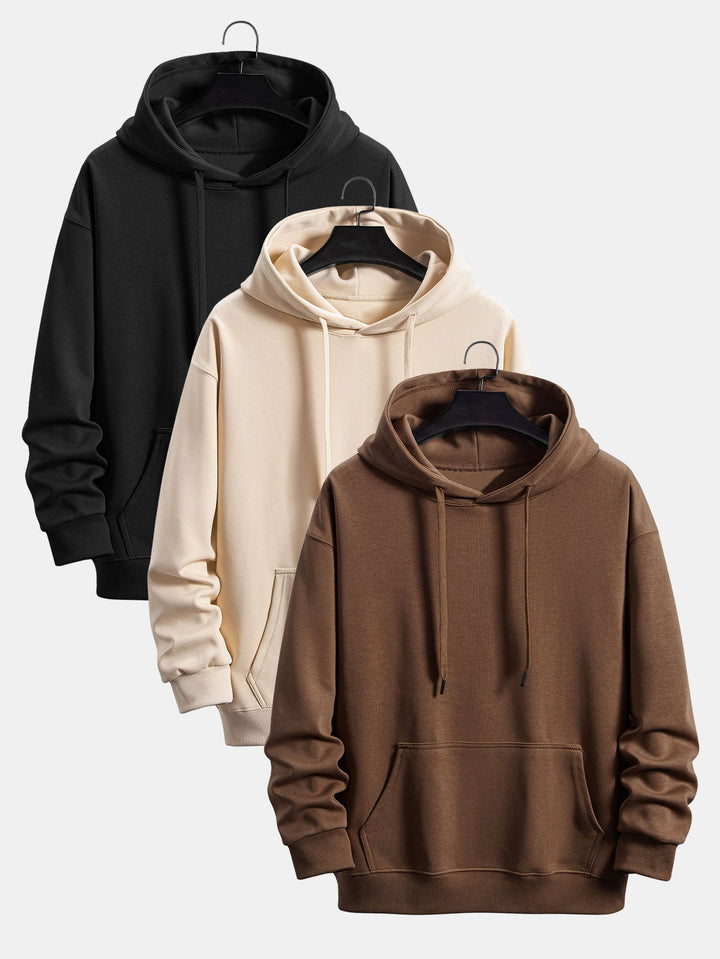 3 Pieces Basic Relax Fit Hoodie