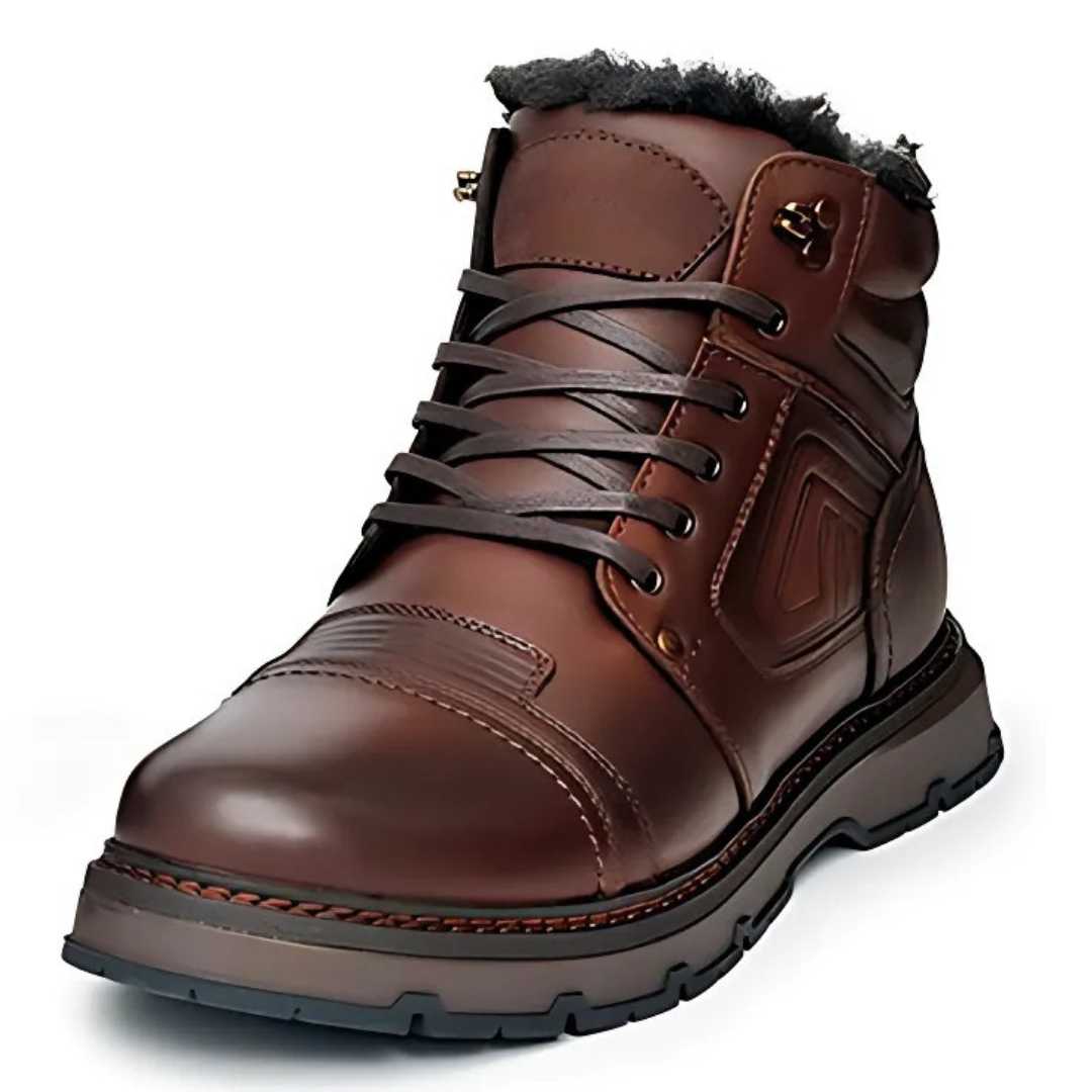 Men’s Winter Boots in Genuine Brown Leather