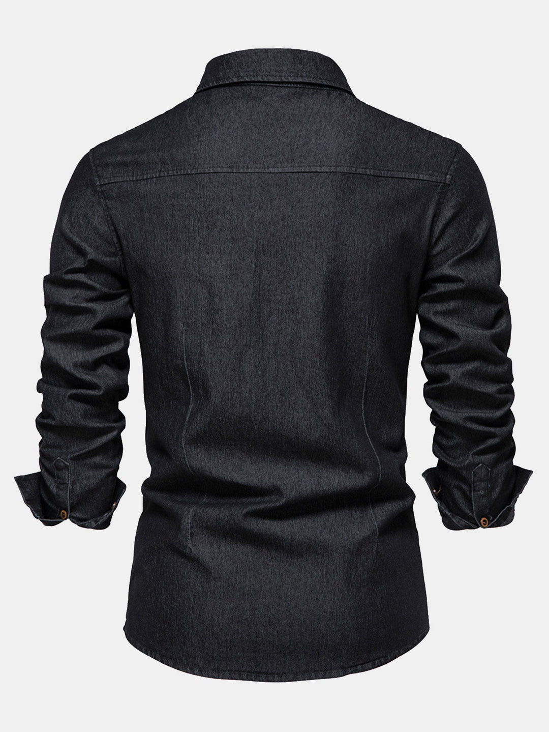 Washed Denim Western Shirt With Pockets