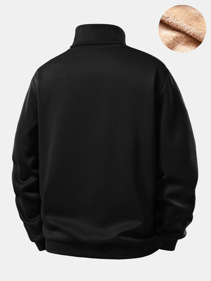 Teddy Fleece Lined Turtle Neck Sweatshirt