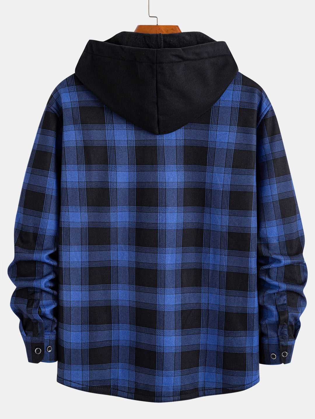 Flannel Fleece Lined Hooded Shirt With Pockets