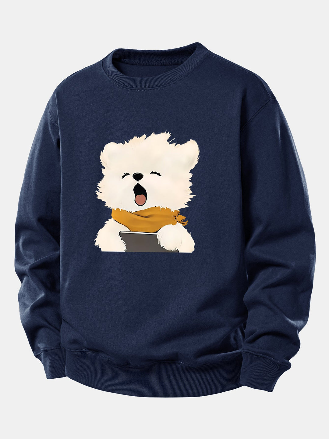 Yawning Puppy Print Relax Fit Sweatshirt