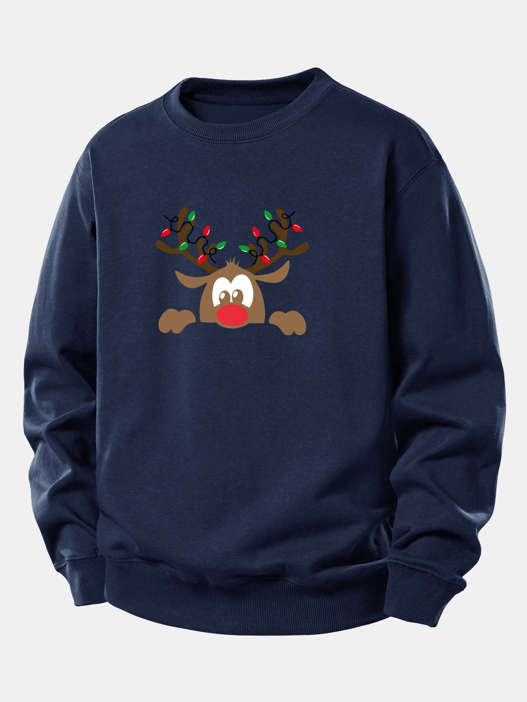 Christmas Reindeer Print Relax Fit Sweatshirt