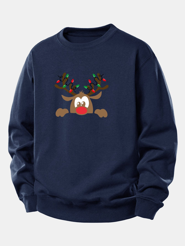 Christmas Reindeer Print Relax Fit Sweatshirt