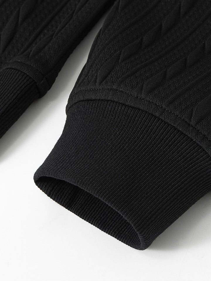 Relax Fit Twisted Jacquard Polo Sweatshirt