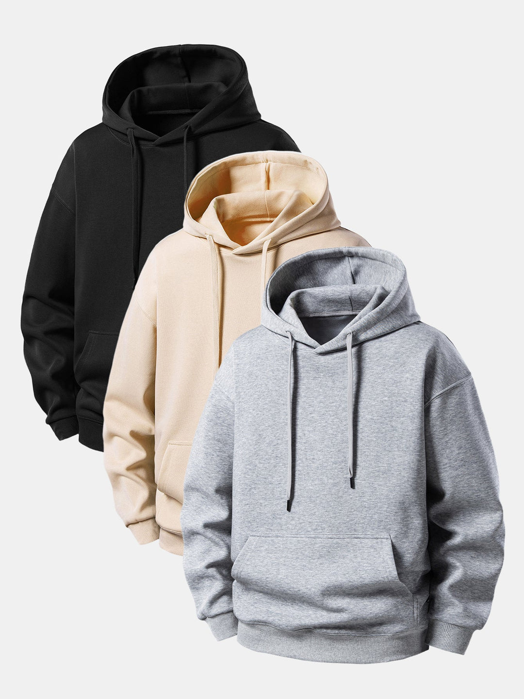 3 Pieces Basic Relax Fit Hoodie