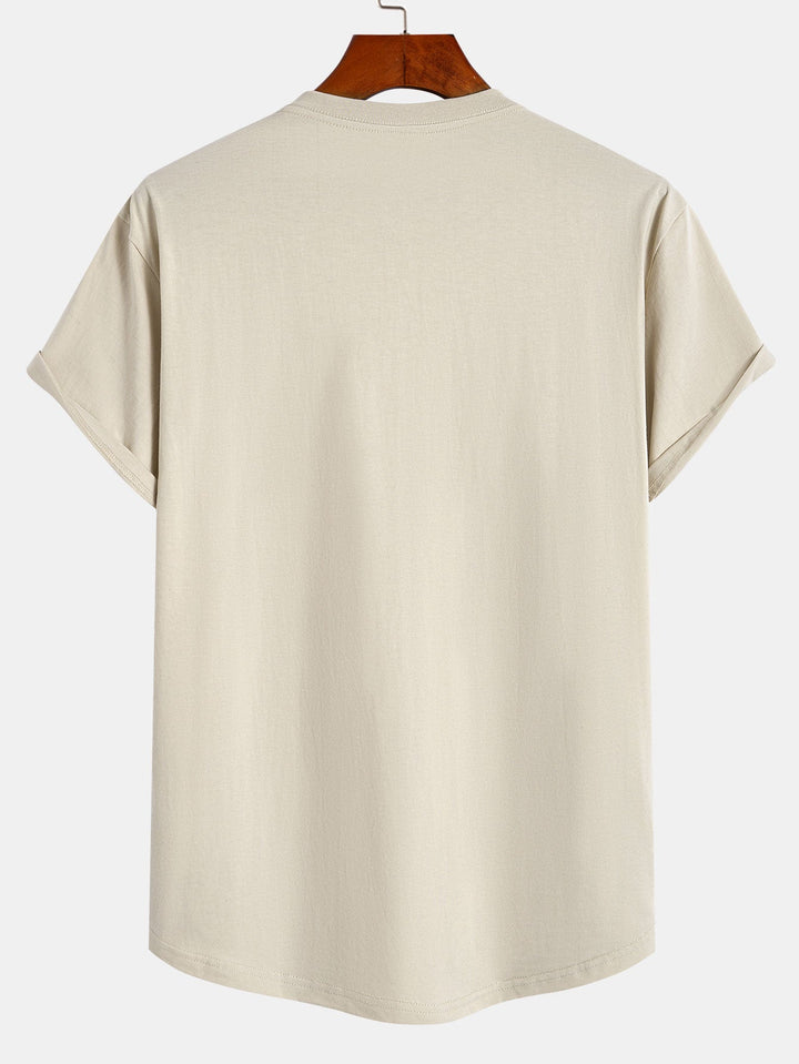 Basic Cotton Arc Hem T-Shirt