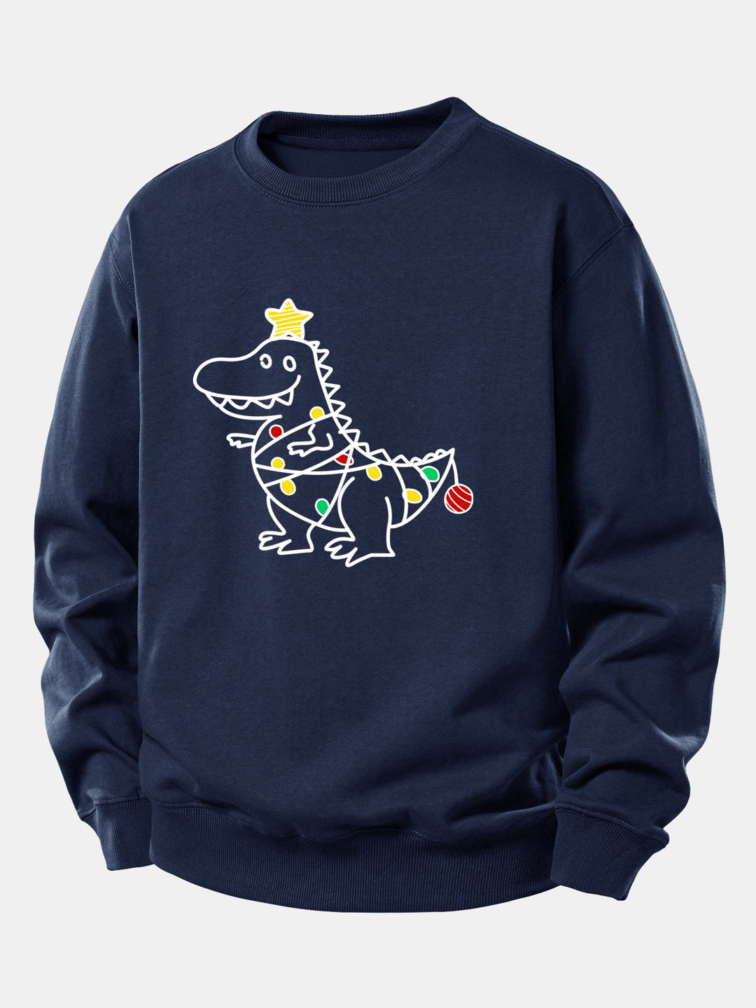 Christmas Dinosaur Print Relax Fit Sweatshirt