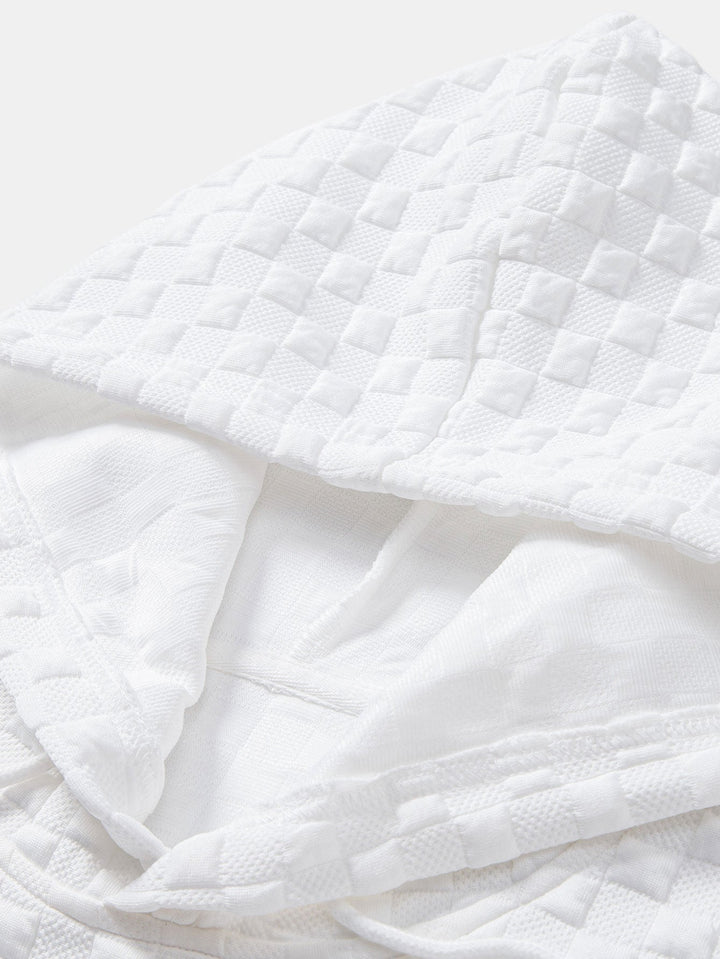 Relax Fit Checkerboard Jacquard Hoodie