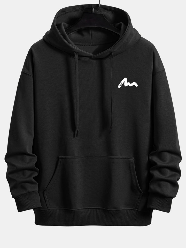 Letter Print Relax Fit Hoodie