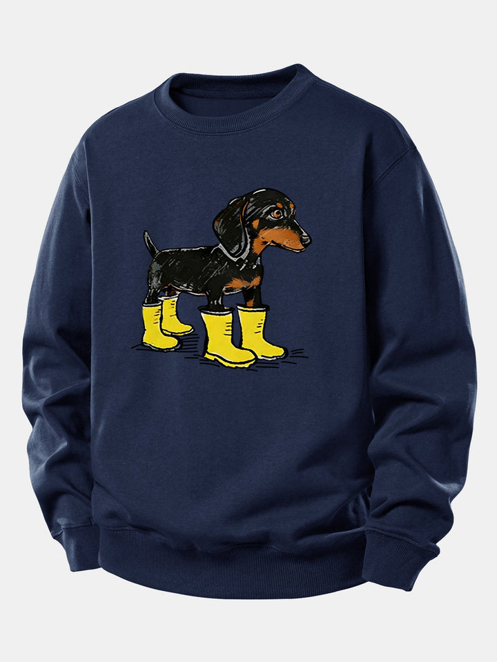 Boots Dachshund Print Relax Fit Sweatshirt