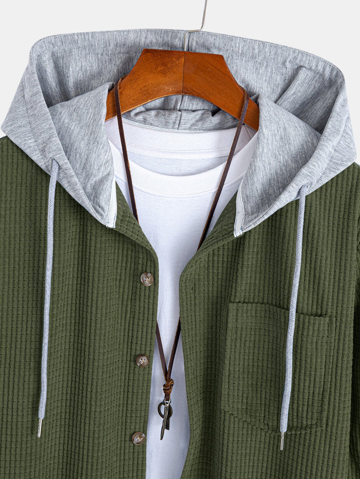 Waffle Corduroy Hooded Shirt