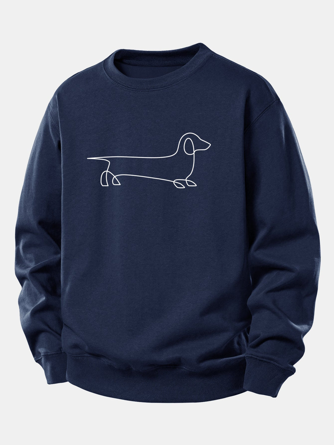 Line Dachshund Print Relax Fit Sweatshirt