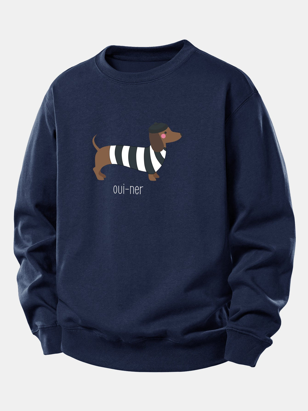 French Dachshund Print Relax Fit Sweatshirt