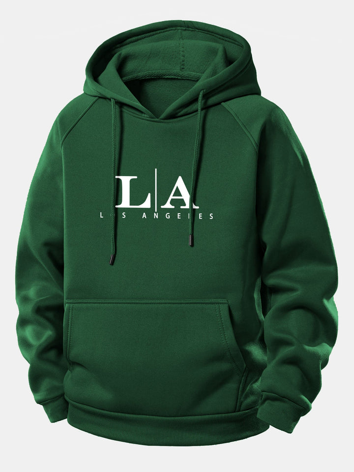 Los Angeles Print Drawstring Hoodie