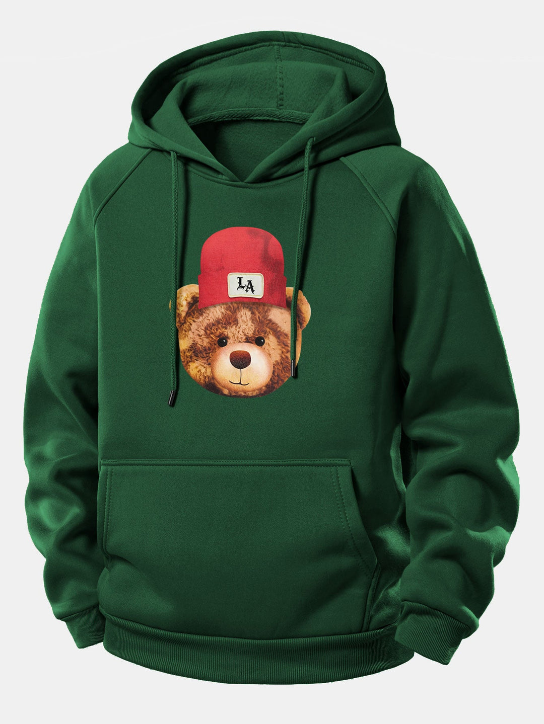 Los Angeles Bear Print Drawstring Hoodie