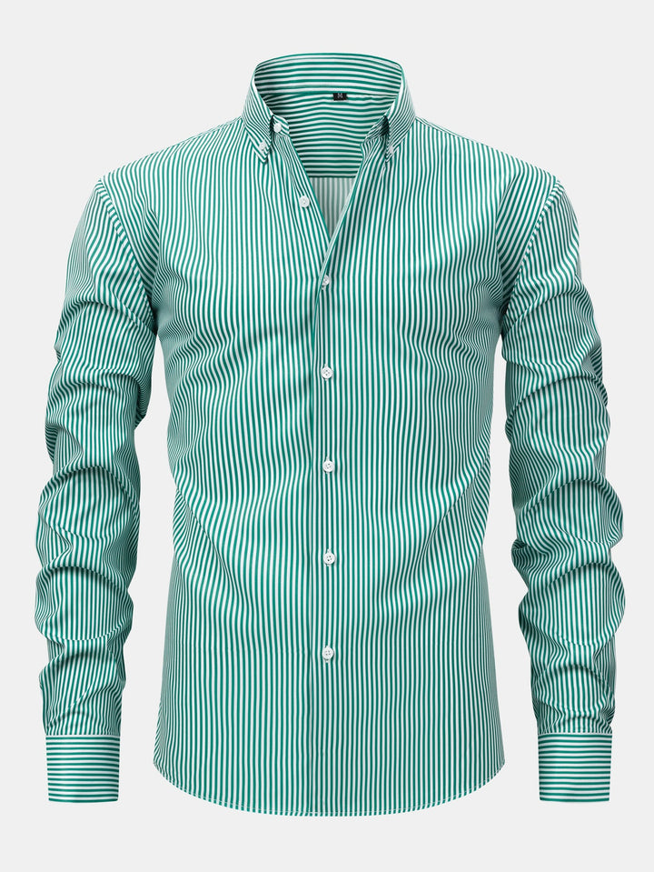 Long Sleeve Stripe Button Up Shirt