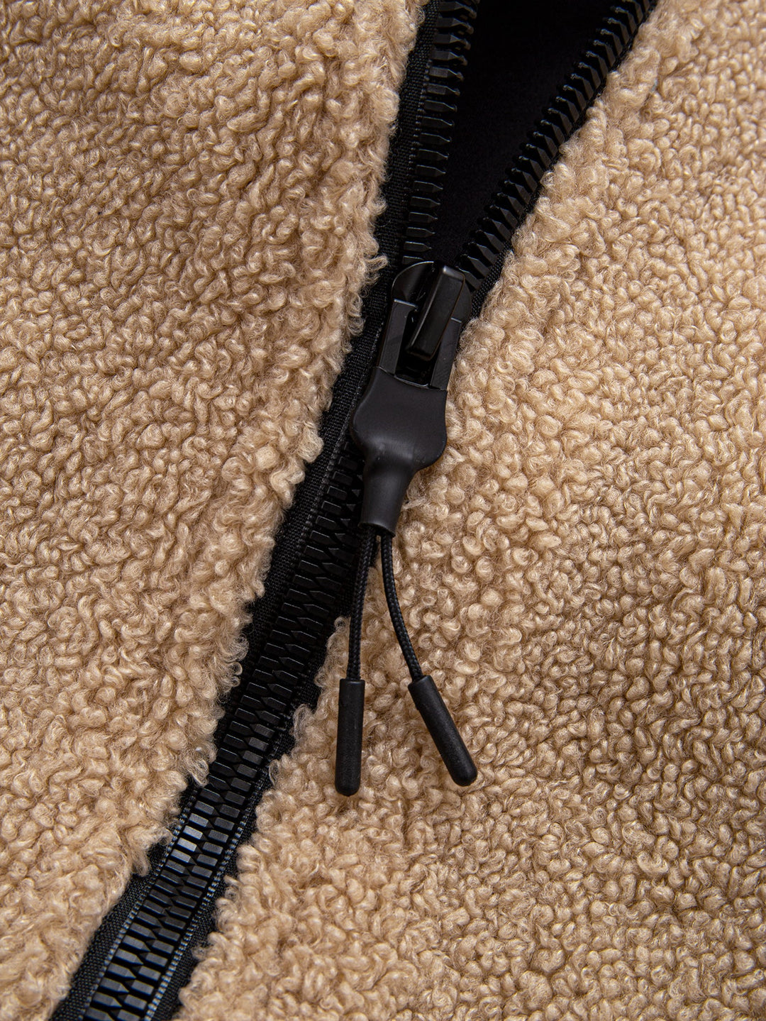 Contrast Plaid Teddy Zip-Up Hoodie