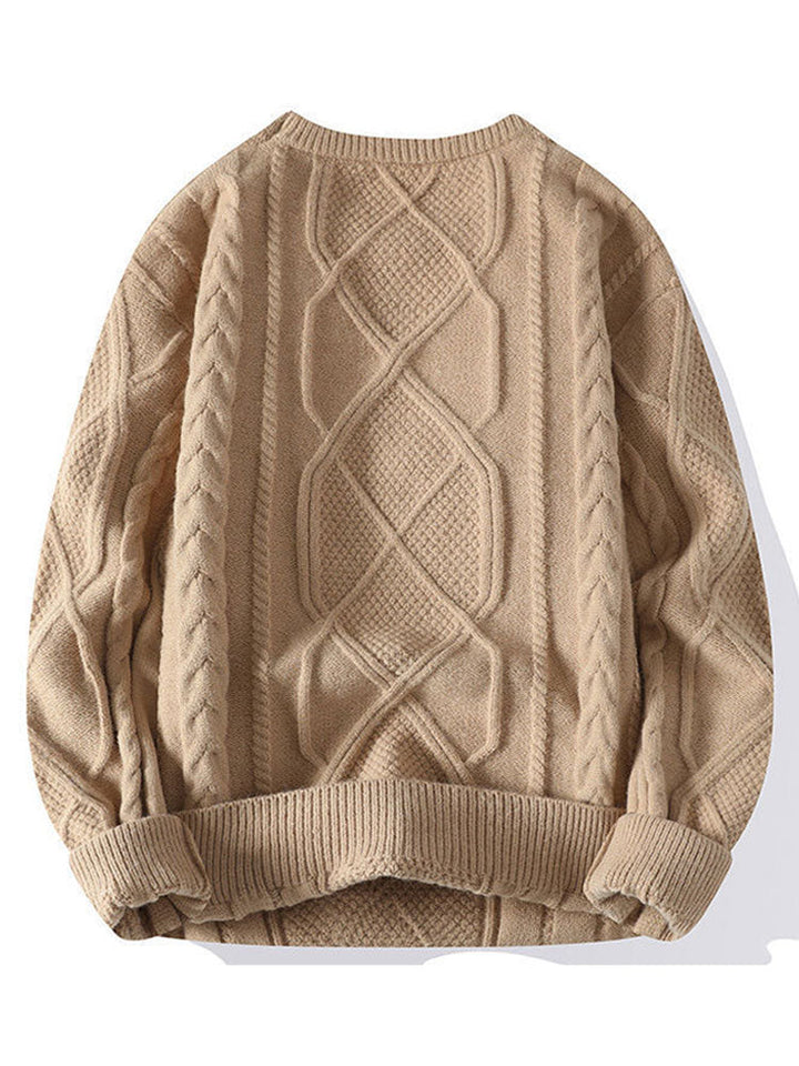 Twist Jacquard Crew Neck Sweater