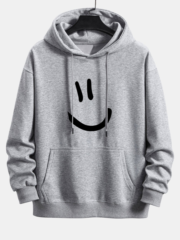 Smiley Face Print Relax Fit Hoodie