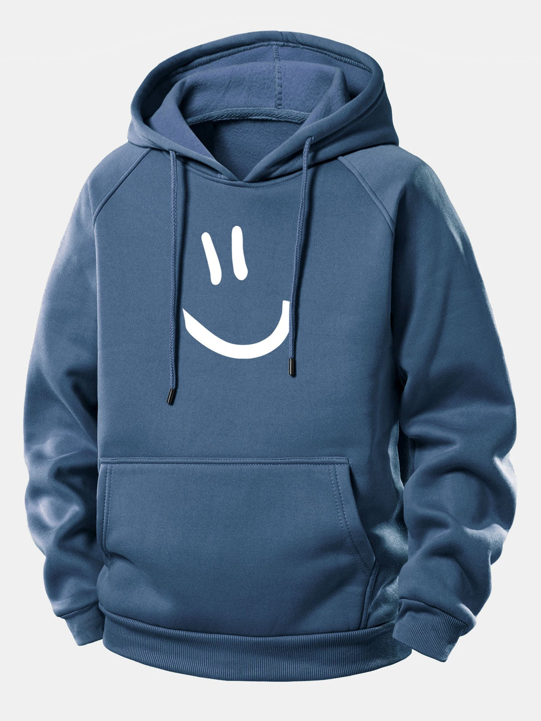 Smiley Face Print Drawstring Hoodie