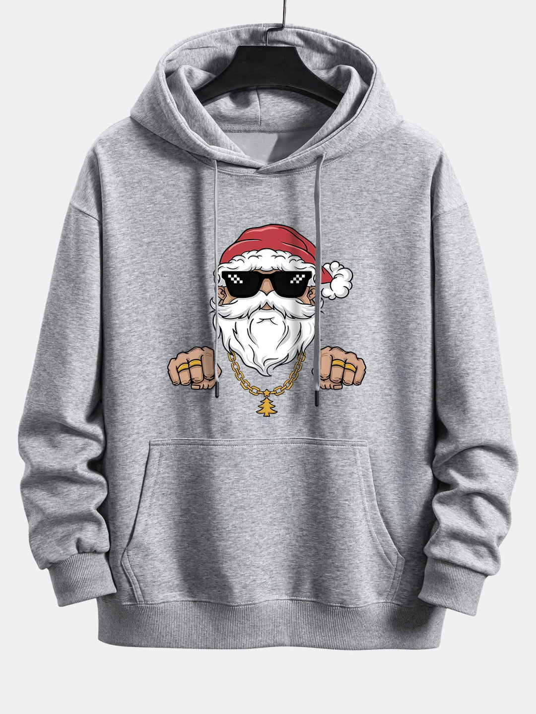 Hip Hop Santa Claus Print Relax Fit Hoodie