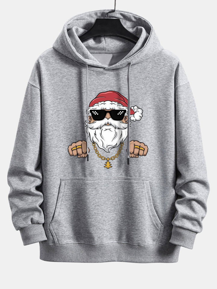 Hip Hop Santa Claus Print Relax Fit Hoodie