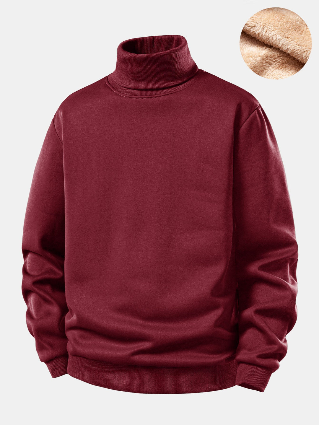 Teddy Fleece Lined Turtle Neck Sweatshirt