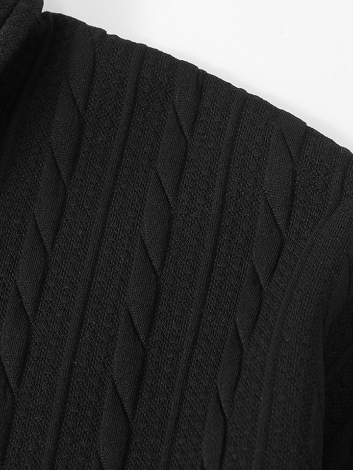 Relax Fit Twisted Jacquard Polo Sweatshirt