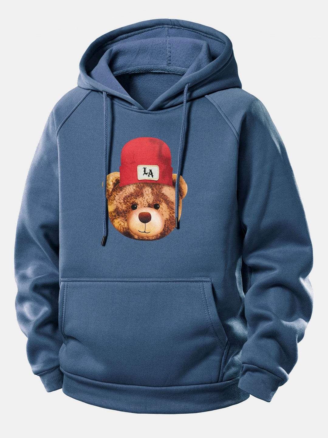 Los Angeles Bear Print Drawstring Hoodie