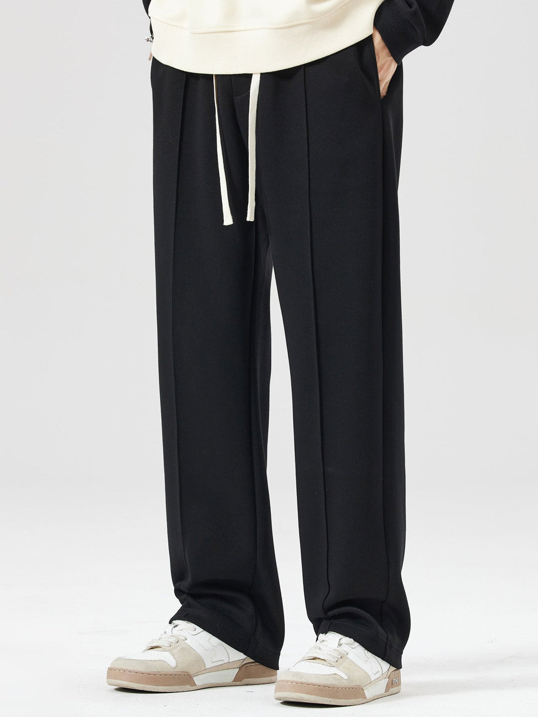 Line Dachshund Print Relax Fit Sweatshirt & Straight Leg Pleated Pintuck Sweatpants
