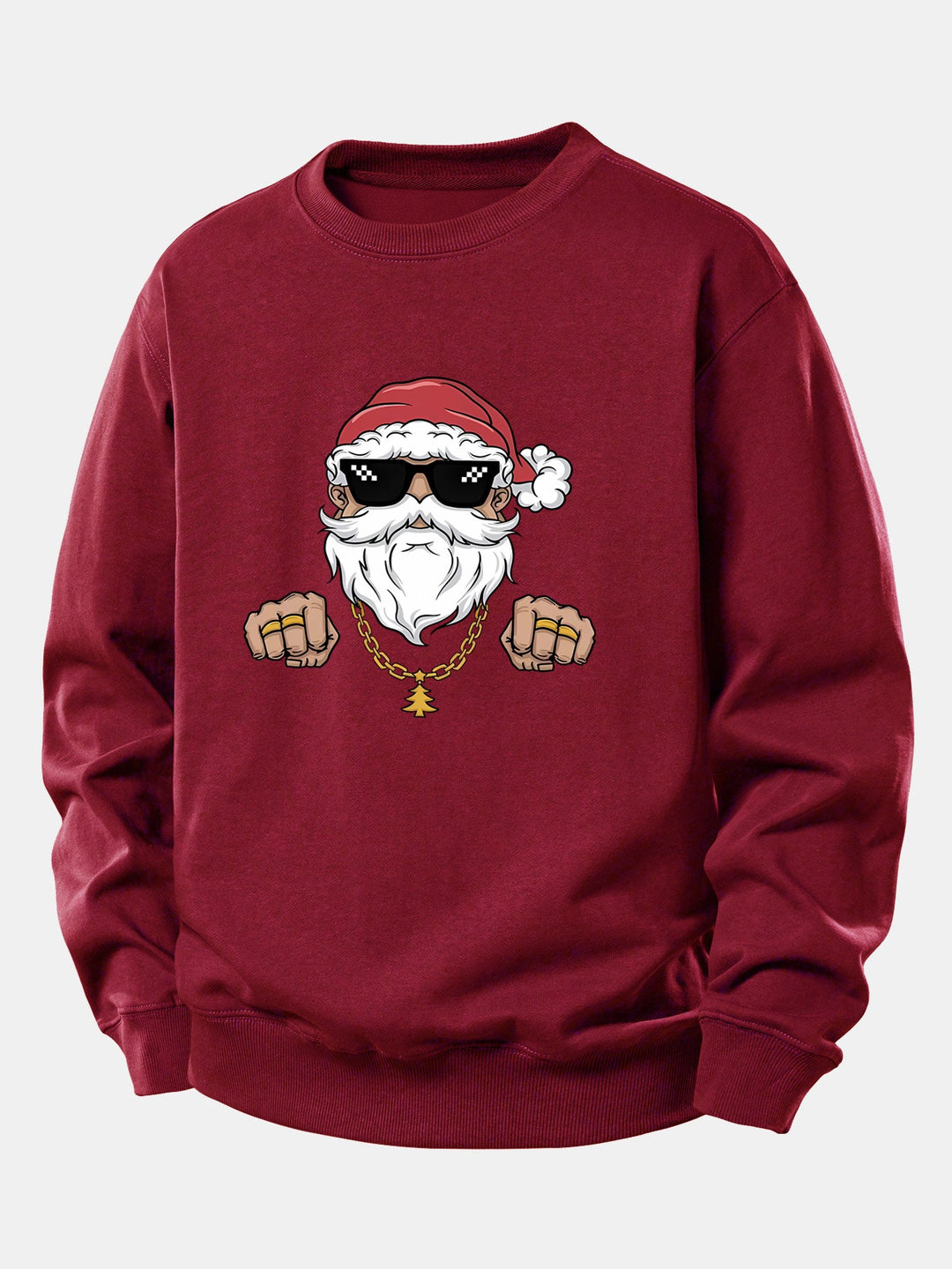 Hip Hop Santa Claus Print Relax Fit Sweatshirt