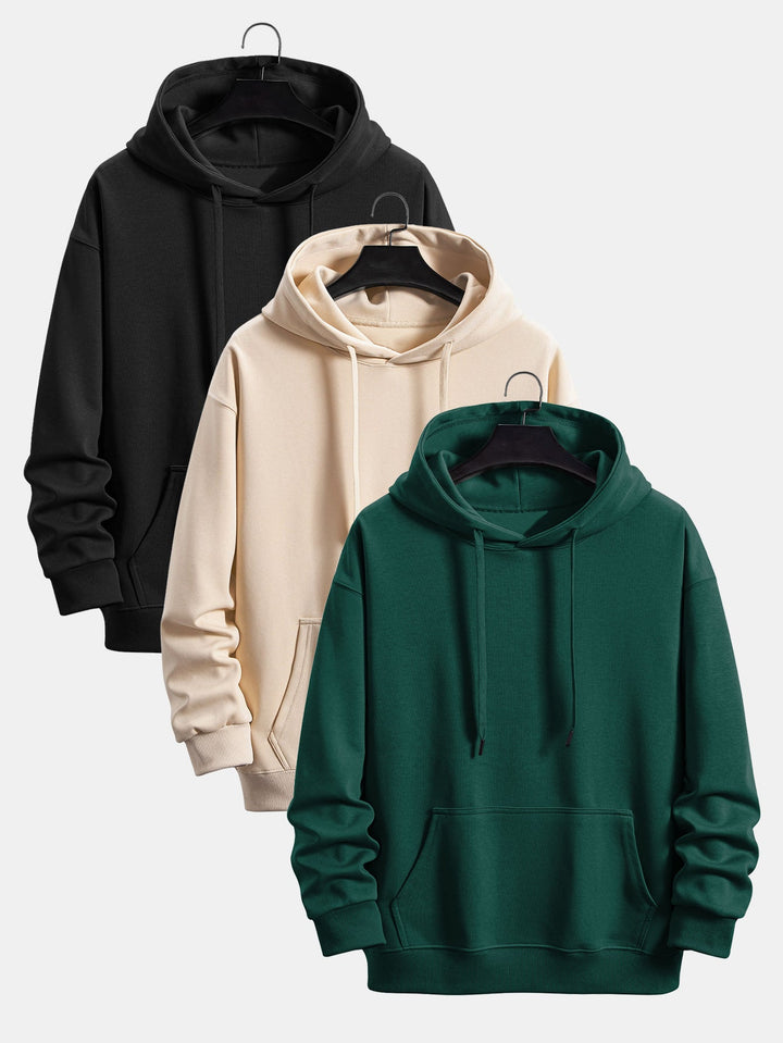 3 Pieces Basic Relax Fit Hoodie