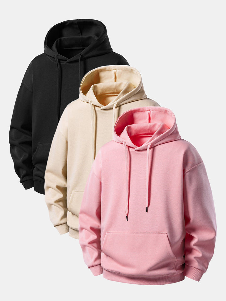 3 Pieces Basic Relax Fit Hoodie