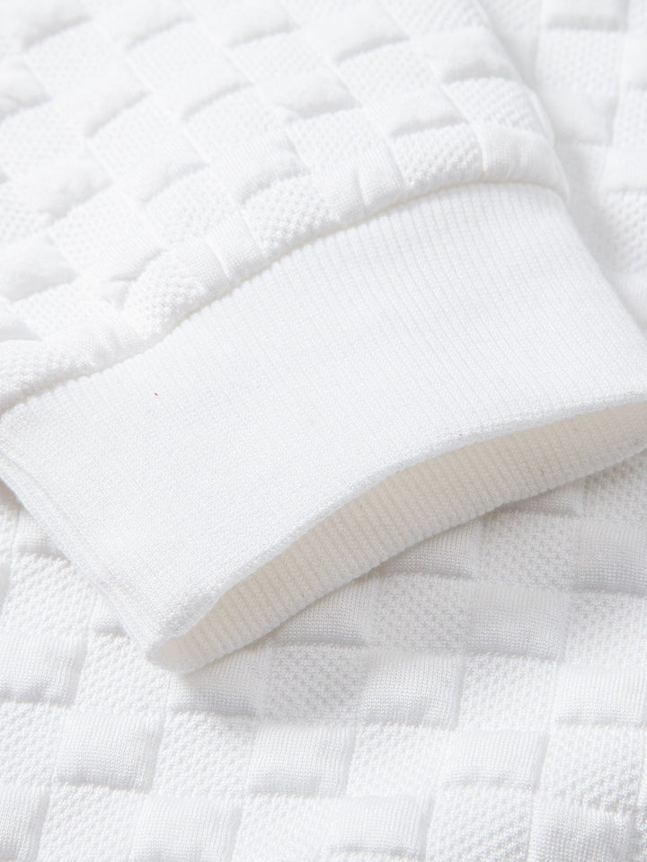 Relax Fit Checkerboard Jacquard Hoodie