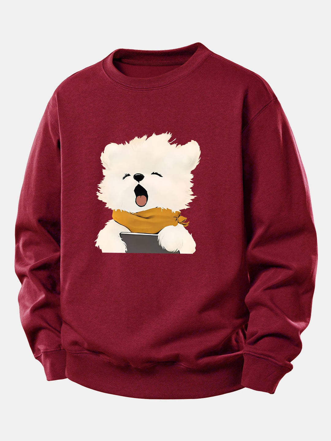 Yawning Puppy Print Relax Fit Sweatshirt