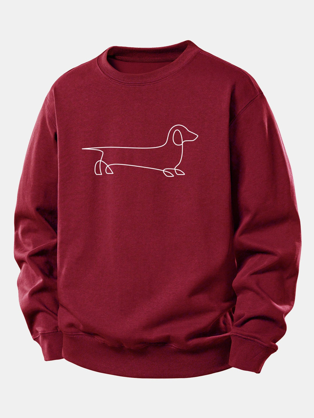Line Dachshund Print Relax Fit Sweatshirt
