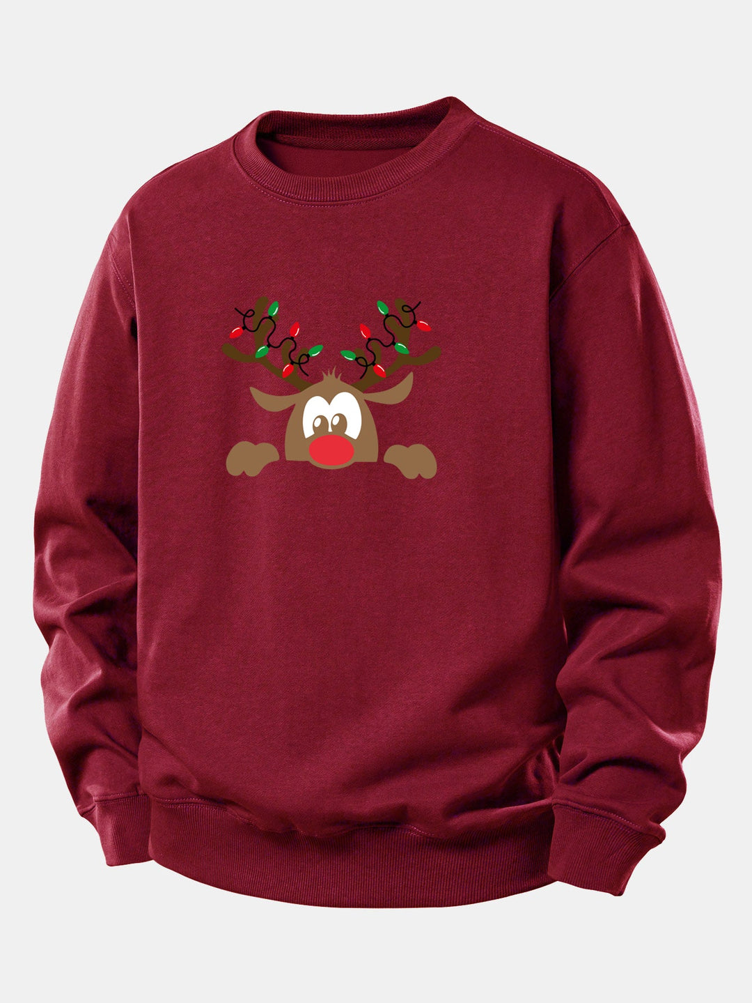 Christmas Reindeer Print Relax Fit Sweatshirt