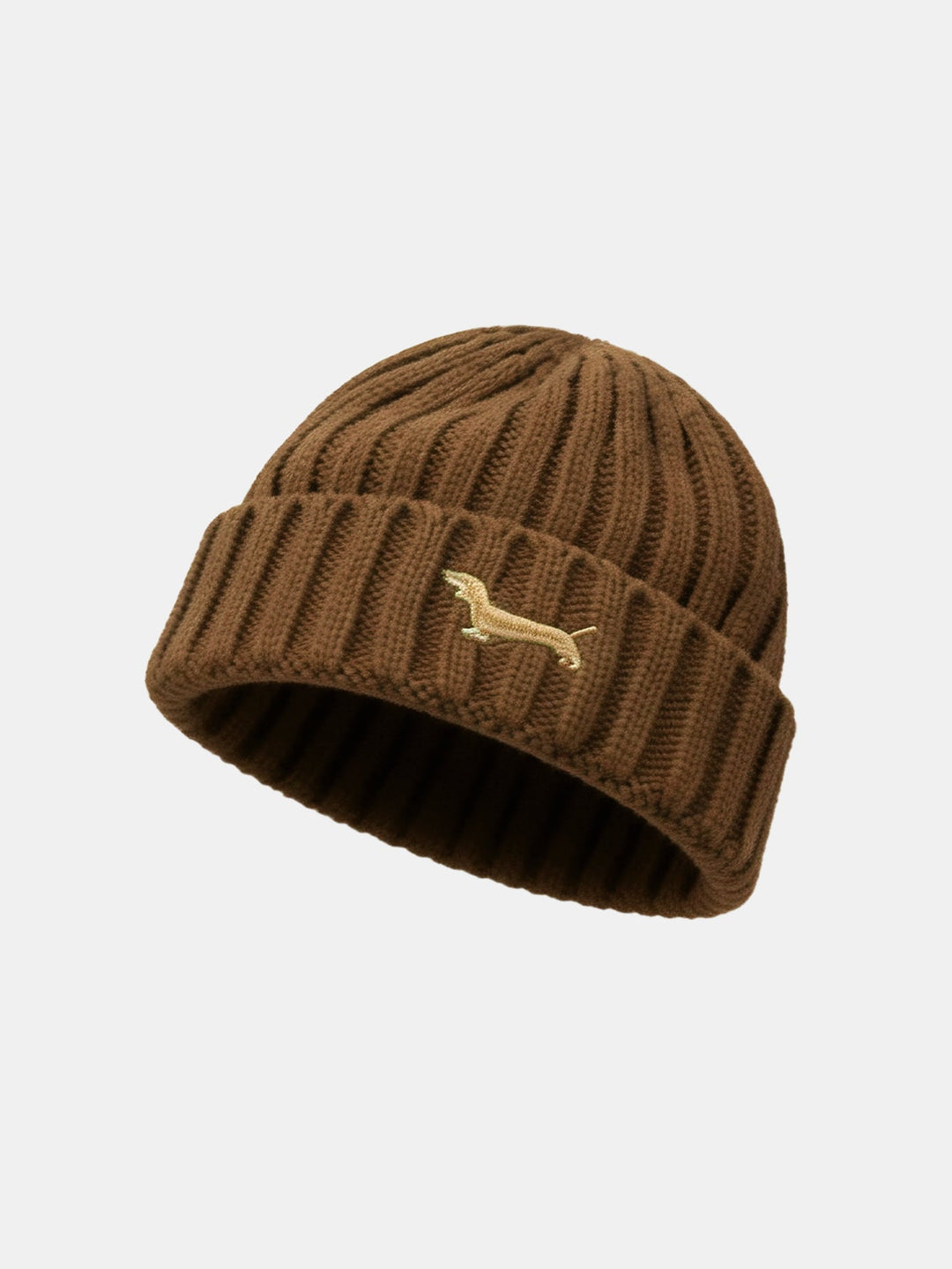 Dachshund Embroidered Pattern Thick And Warm Knitted Hat